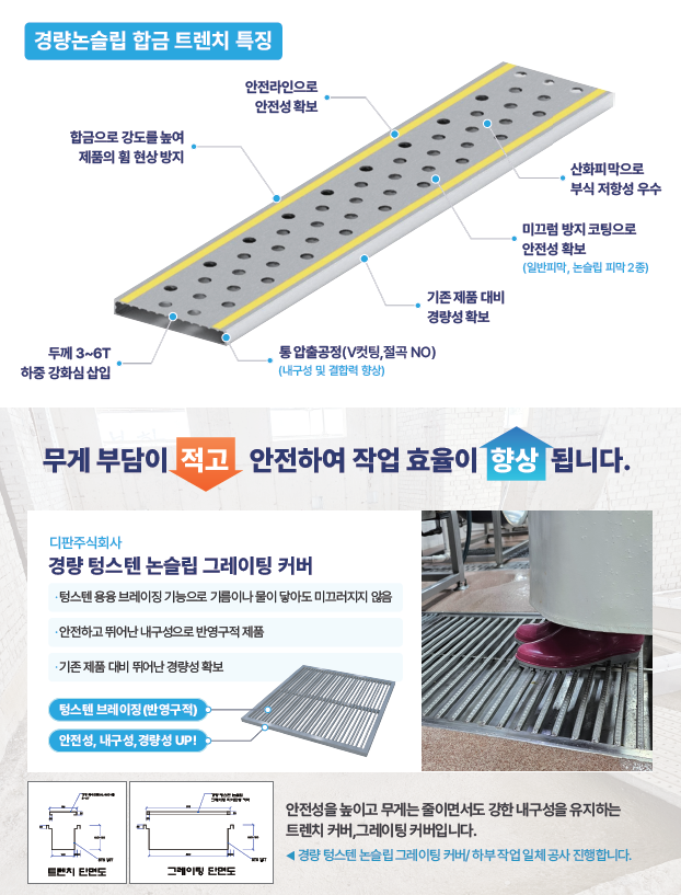 경량논슬립 합금 트렌치 상세 안내 2